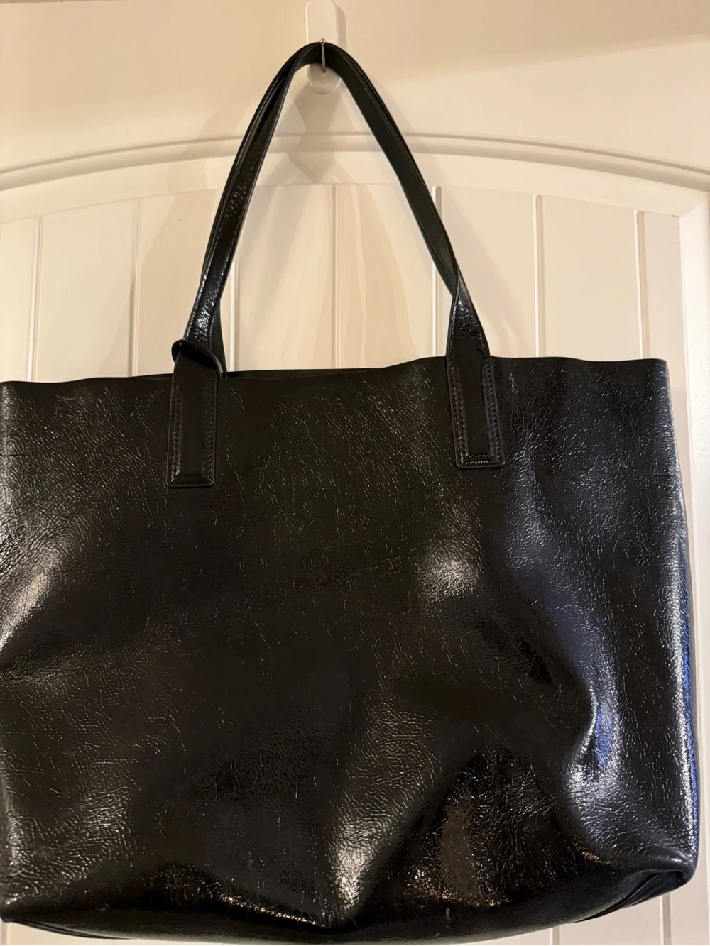 kate spade Black Patent Tote with Gold Logo